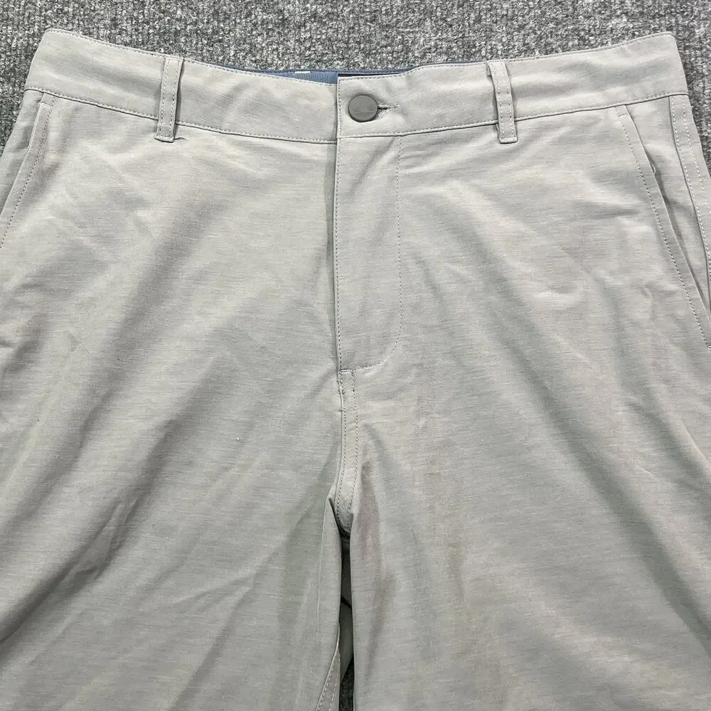 Faherty All Day Shorts Mens 30 Gray Chino Quick Dry 7 Inch Inseam Casual
